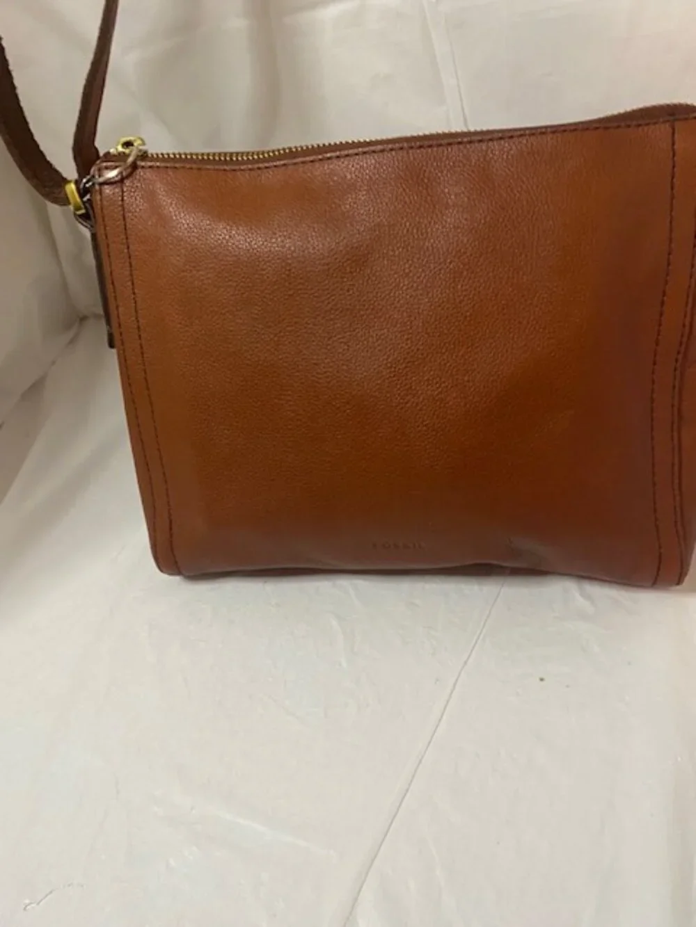 Fossil Tara Brown Leather Crossbody Bag